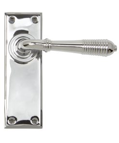 Polished Chrome Reeded Lever Latch Set