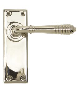 Polished Nickel Reeded Lever Latch Set