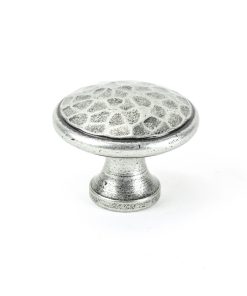 Pewter Hammered Cabinet Knob - Large