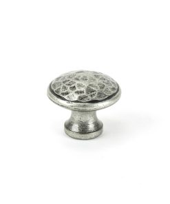 Pewter Hammered Cabinet Knob - Medium