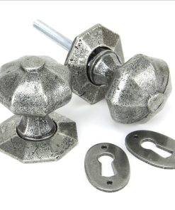 Pewter Octagonal Mortice/Rim Knob Set