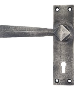 Antique Pewter Straight Lever Lock Set