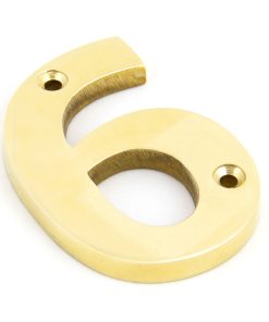 Polished Brass Numeral 6