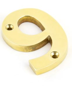 Polished Brass Numeral 9