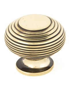 Aged Brass Beehive Cabinet Knob 40mm