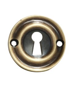Victorian  Escutcheon Lock Profile Round Face Fix Flever On Roseentine Bronze 42Mm