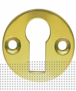 Escutcheon - Lock Profile Victorian Round Face Fix Polished Brass 32Mm