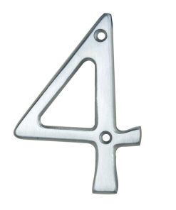 Numeral Face Fix (No.4) Satin Chrome 76Mm
