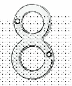 Numeral Face Fix (No.8) Polished Chrome 76Mm