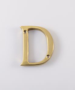Letter Face Fix (D) Polished Brass 53Mm