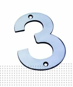 100 X 74 X 5Mm Number 3 - Face Fix G304 Satin Stainless Steel