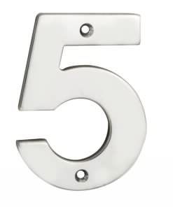 100 X 73 X 5Mm Number 5 - Face Fix G304 Bright Stainless Steel
